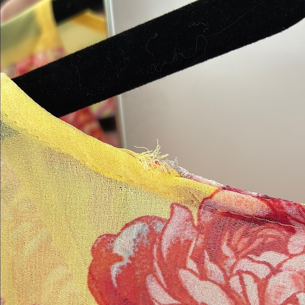 Mango Yellow Flutter Sleeve Wrap Blouse - Picture 9 of 9